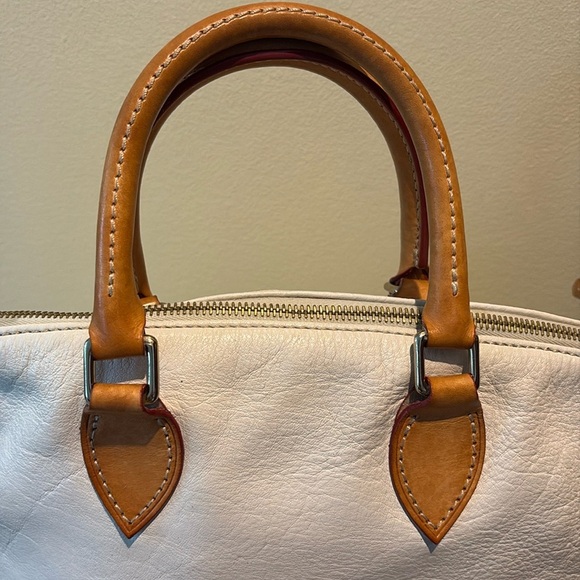 Dooney & Bourke  Satchel   Dome top pebbled leather  ivory/ light brown Like New - Picture 16 of 16